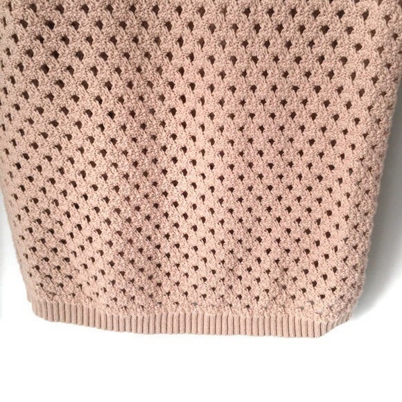 Ann Taylor LOFT Petites Crochet Pink Rose colored Sweater, Size MP - Picture 5 of 7